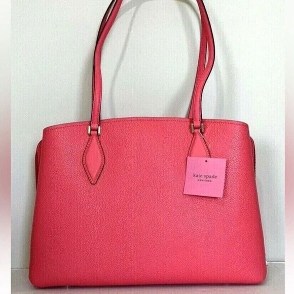 New Kate Spade Zeezee Large Work Tote Leather Peach Melba - Picture 3 of 6